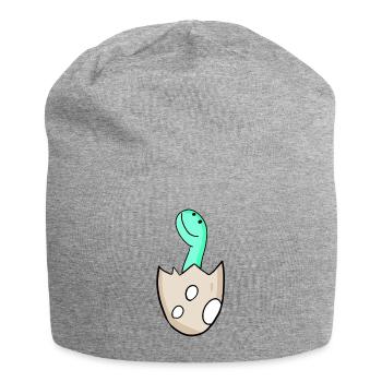 Motif Dino d’œuf de dinosaure - Bonnet en jersey - gris chiné - Devant