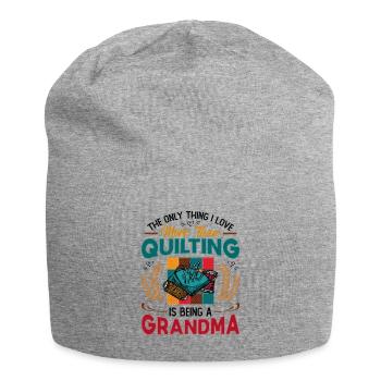 Sewing Quilter Grandma Quilting - Jersey Beanie - heather grey - Front