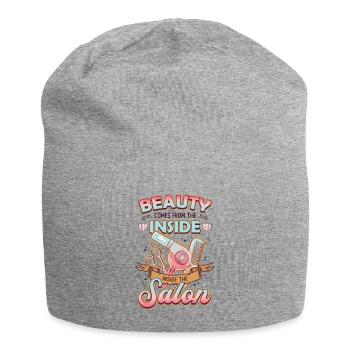 Beauty comes from inside the hair salon - Jersey Beanie - heather grey - Front