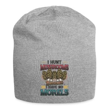 Je chasse les champignons parce que je n’ai pas de morilles - Bonnet en jersey - gris chiné - Devant