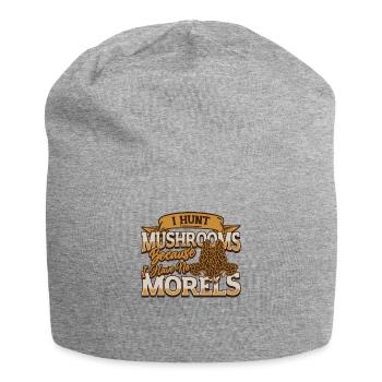 Je chasse les champignons parce que je n’ai pas de morilles - Bonnet en jersey - gris chiné - Devant