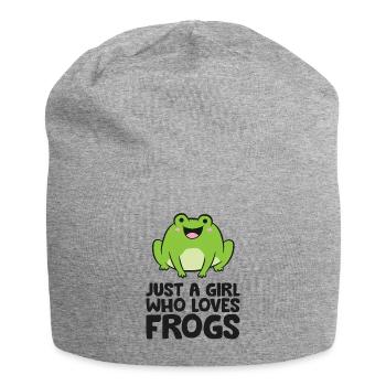 Juste une fille qui aime les grenouilles - Bonnet en jersey - gris chiné - Devant