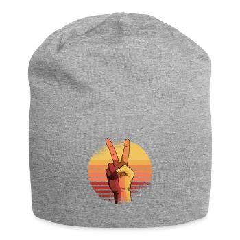 Peace Sign Vintage Peace Lover Positivity Retro - Jersey Beanie - heather grey - Front