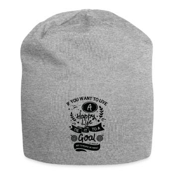 Goal Life Quotes Happy Positive Message - Jersey Beanie - heather grey - Front