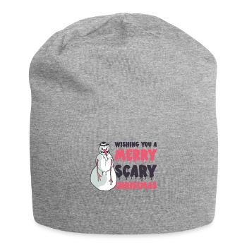 Merry Scary Christmas Halloween Spooky Scary - Jersey Beanie - heather grey - Front