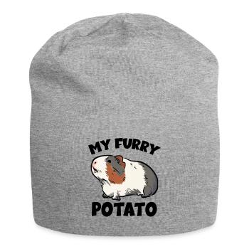 Mein pelziges Kartoffel-Meerschweinchen - Jersey-Beanie - Grau meliert - Vorne