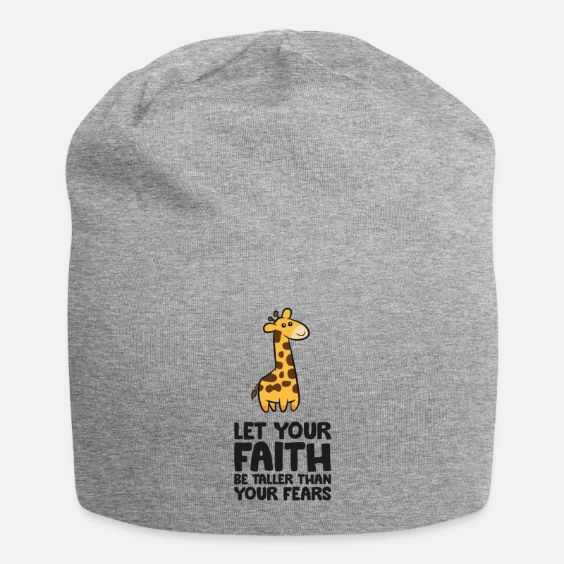 Lass deinen Glauben größer sein als deine Ängste - Jersey-Beanie - Grau meliert