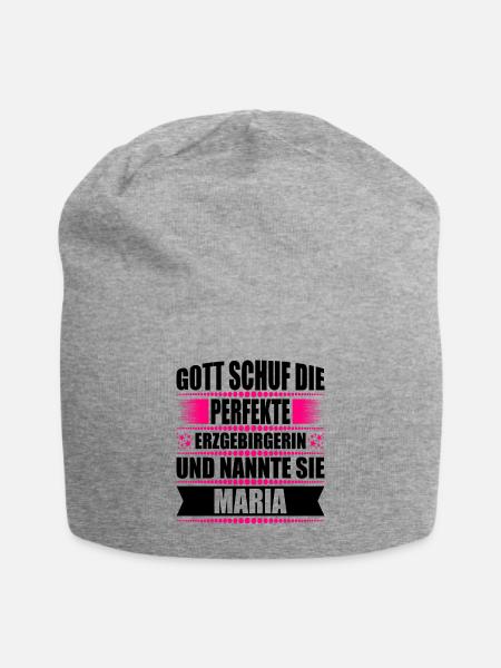 Erzgebirge Frau Namen Sachsen Maria - Jersey-Beanie - Grau meliert
