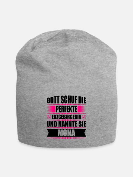 Erzgebirge Frau Namen Sachsen Mona - Jersey-Beanie - Grau meliert