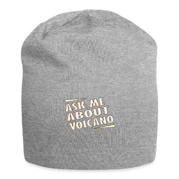 Ask me for a gift with volcano - Jersey Beanie - heather grey - Front