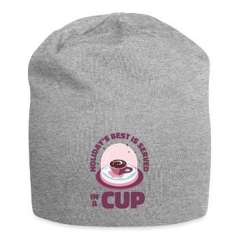 Weihnachten Schneekugel Kaffee Koffein Liebhaber - Jersey-Beanie - Grau meliert - Vorne