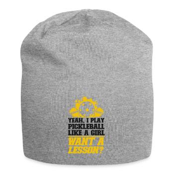 Pickleball Girl Ladies yes, I - Jersey Beanie - heather grey - Front