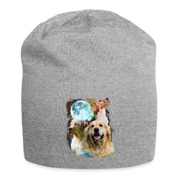 3 Mond Labrador Hund Liebhaber Cool Tier Haustier Neuheit - Jersey-Beanie - Grau meliert - Vorne