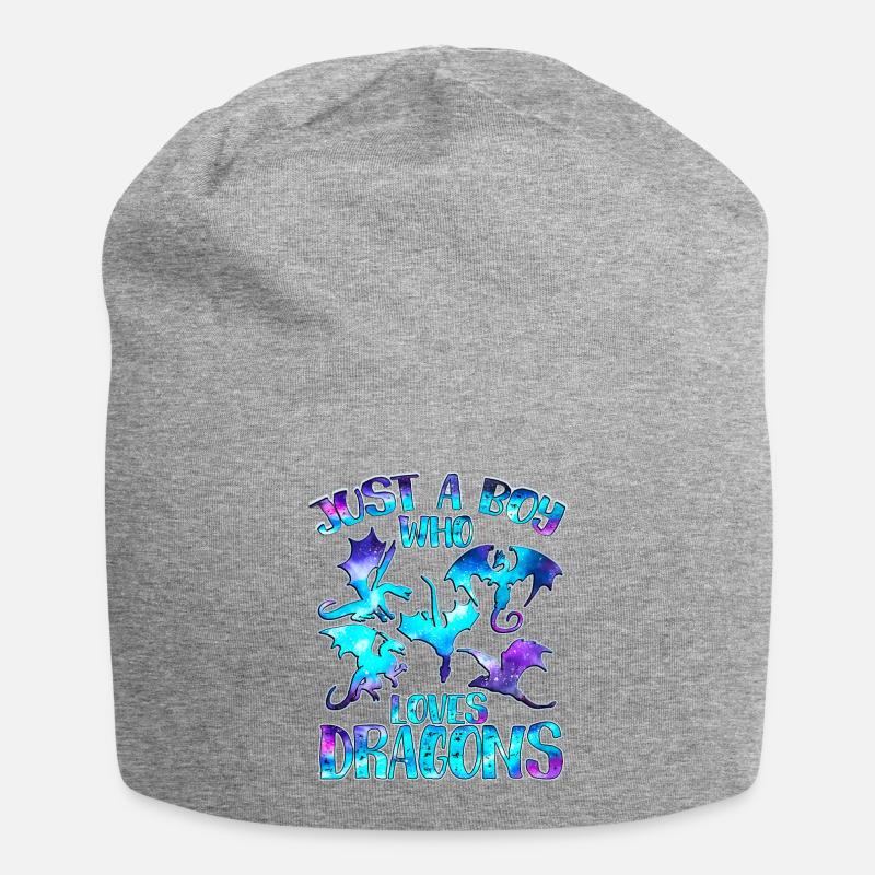 Nur ein Junge, der Drachen liebt - Jersey-Beanie - Grau meliert