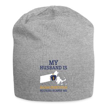 Nothing Scares Me Massachusettsan Husband - Jersey Beanie - heather grey - Front