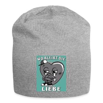 HERZ WO BLEIBT DIE LIEBE - Jersey-Beanie - Grau meliert - Vorne