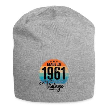 Millésime fabriqué en 1961 Année de naissance 1961 Anniversaire - Bonnet en jersey - gris chiné - Devant