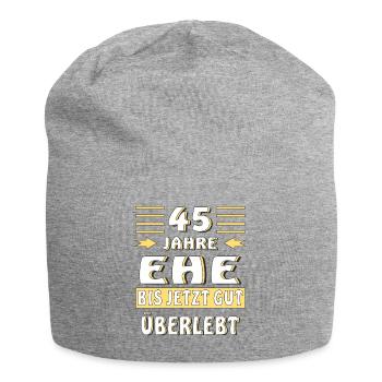 45 JAHRE EHE BIS JETZT GUT ÜBERLEBT - Jersey-Beanie - Grau meliert - Vorne