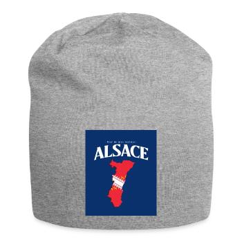 Fier de mes Racines Alsace Bleu - Bonnet en jersey - gris chiné - Devant