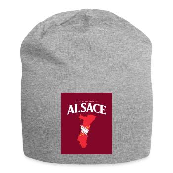 Fier de mes Racines Alsace Rouge - Bonnet en jersey - gris chiné - Devant