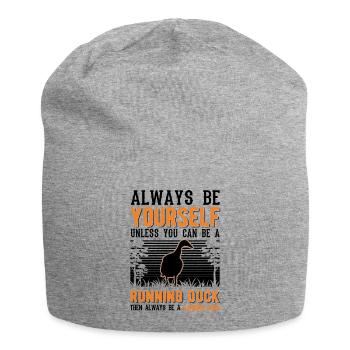 Indian Running Duck Gift Running Duck - Jersey Beanie - heather grey - Front