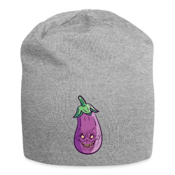 Halloween Auberginenmonster Gesundes Essen - Jersey-Beanie - Grau meliert - Vorne