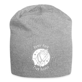 Hektik Hart Bete Härter Jesus Kreuzt Hand Den - Jersey-Beanie - Grau meliert - Vorne