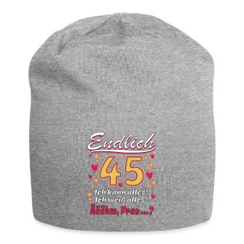 ENDLICH 45 - Jersey-Beanie - Grau meliert - Vorne