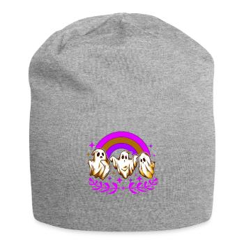 Halloween Shirt, Ghost Regenbogen Horror Grusel - Jersey-Beanie - Grau meliert - Vorne