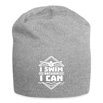 Natation Sauveteur Cours de natation Piscine extérieure Cadeau - Bonnet en jersey - gris chiné - Devant