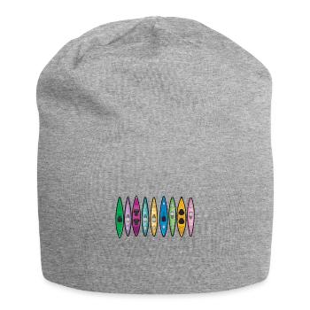 Kajakfahren Buntes Paddel Sport Muster Kunst - Jersey-Beanie - Grau meliert - Vorne