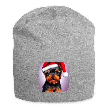 Yorkshire Terrier Welpe - Jersey-Beanie - Grau meliert - Vorne