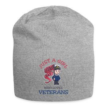 Just A Girl Who Loves Veterans Day - Jersey-Beanie - Grau meliert - Vorne