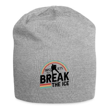 Joueur de hockey sur glace Amateur de sport Jeu de mots - Bonnet en jersey - gris chiné - Devant