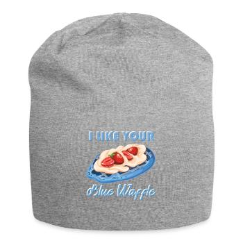 I like your blue waffle cookies strawberries - Jersey Beanie - heather grey - Front