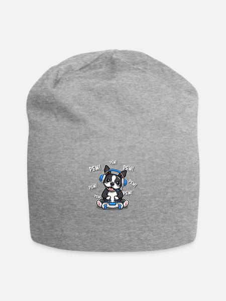 Boston Terrier - Jersey Beanie - heather grey