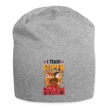 I teach superheroes - Jersey Beanie - heather grey - Front