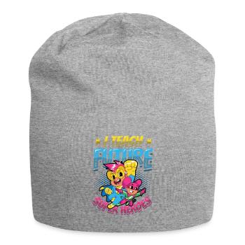 I teach superheroes - Jersey Beanie - heather grey - Front