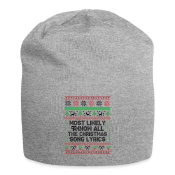 Am wahrscheinlichsten, um alle Weihnachtsliedtexte zu kennen - Jersey-Beanie - Grau meliert - Vorne