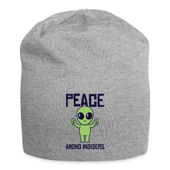 Alien Peace Auserirdisch Marsianer Space Outsider - Jersey-Beanie - Grau meliert - Vorne