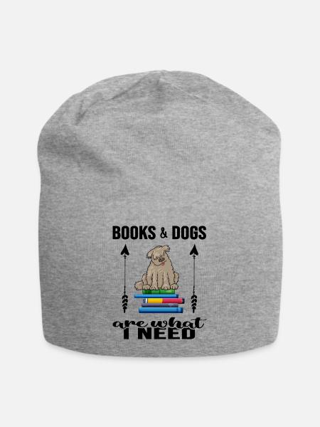 Lesen Lesestunde Leseratte mag "bücher und Hunde" - Jersey-Beanie - Grau meliert