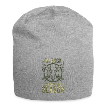 Hunting Season Vintage Antler Wild Animal Hunt - Jersey Beanie - heather grey - Front