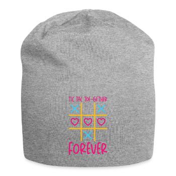 Valentinstag Kinder Familie Tic Tac Toe Spiel - Jersey-Beanie - Grau meliert - Vorne