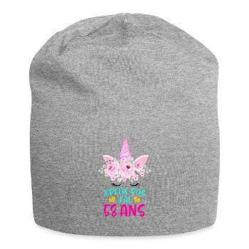 Enfant T Shirt 58 Ans Fille Anniversaire Cadeau - Jersey Beanie - heather grey - Front