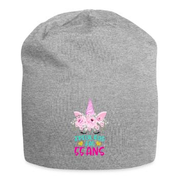 Enfant T Shirt 55 Ans Fille Anniversaire Cadeau - Jersey Beanie - heather grey - Front