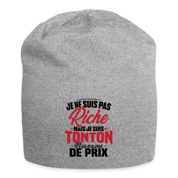 Je ne suis pas riche mais je suis tonton - Bonnet en jersey - gris chiné - Devant