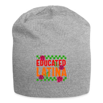 Mexicana Shirt, Educated Latina Rose Floral Women - Jersey Beanie - heather grey - Front
