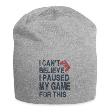 Ich kann nicht glauben, dass ich mein Spiel für dieses lustige Spiel pausiert habe - Jersey-Beanie - Grau meliert - Vorne
