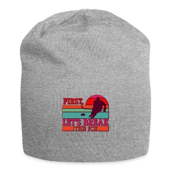 Joueur de hockey sur glace Amateur de sport Jeu de mots - Bonnet en jersey - gris chiné - Devant