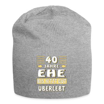 40 JAHRE EHE BIS JETZT GUT ÜBERLEBT - Jersey-Beanie - Grau meliert - Vorne